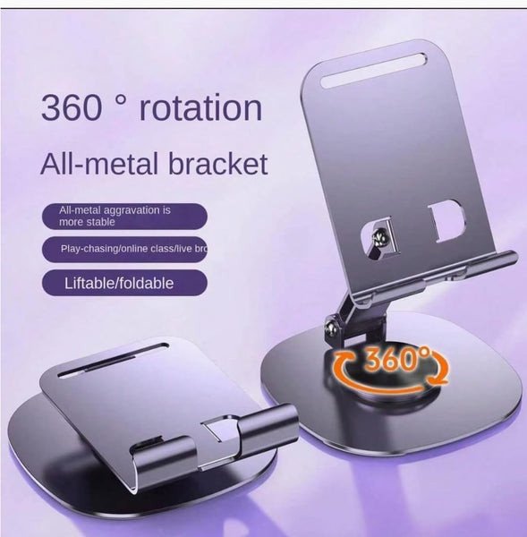 Full Metal Rotatable Foldable Desktop Stand For Mobile ‍andTablet