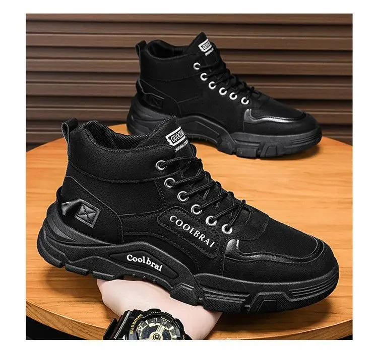 High-Top Men's Shoes 2025 Summer New Workwear Style Outdoor Mountaineering Non-Slip Wear-Resistant Boots