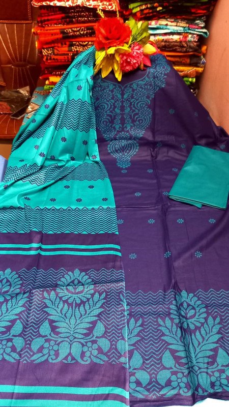 কটন বনফুল জয়পুরী থ্রিপিস/ Three pieces